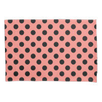 Black polka dots on peach