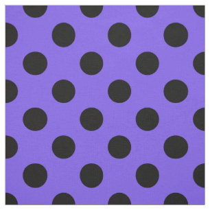 Black polka dots on periwinkle fabric