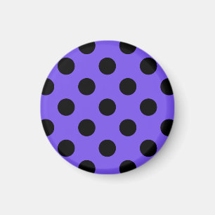 Black polka dots on periwinkle magnet