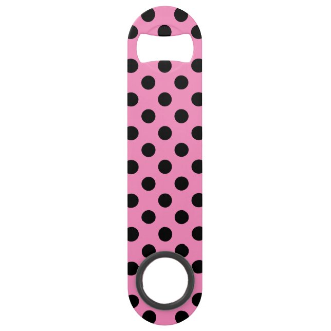 Black polka dots on pink bar key (Front)