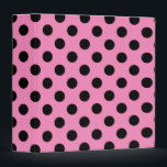 Black polka dots on pink binder<br><div class="desc">Black polka dots on pink</div>