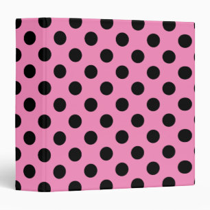 Black polka dots on pink binder