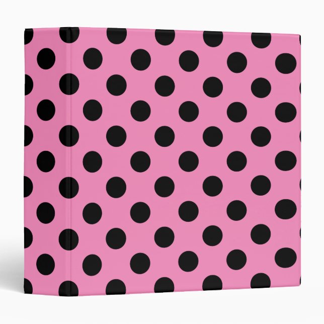 Black polka dots on pink binder (Front/Spine)