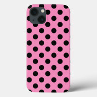 Black polka dots on pink Case-Mate iPhone case