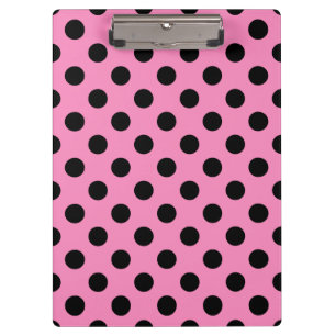 Black polka dots on pink clipboard