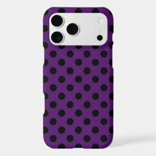 Black polka dots on plum purple