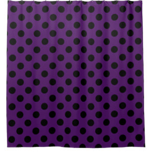 Black polka dots on plum purple