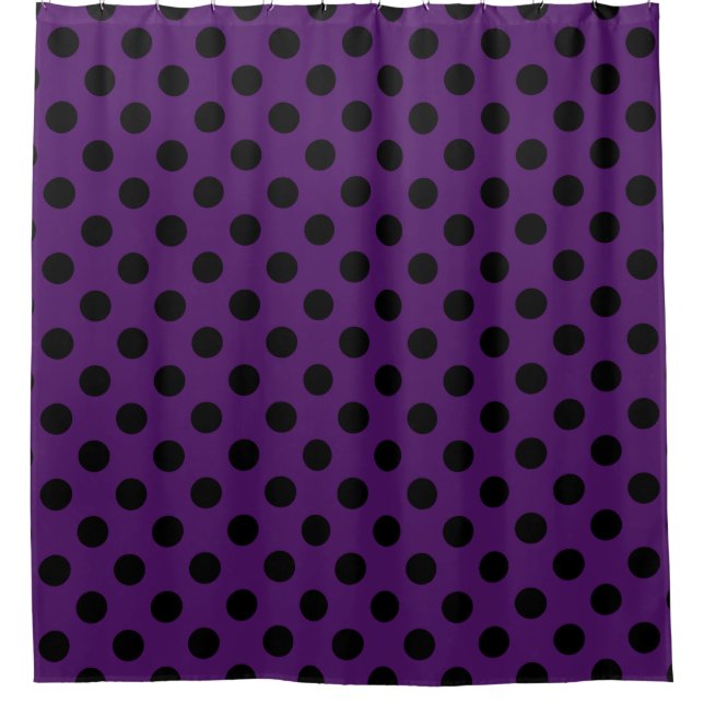 Black polka dots on plum purple (Front)