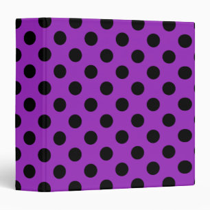 Black polka dots on purple binder