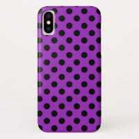 Black polka dots on purple