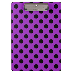 Black polka dots on purple clipboard