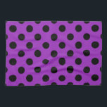 Black polka dots on purple kitchen towel<br><div class="desc">Black polka dots on purple</div>