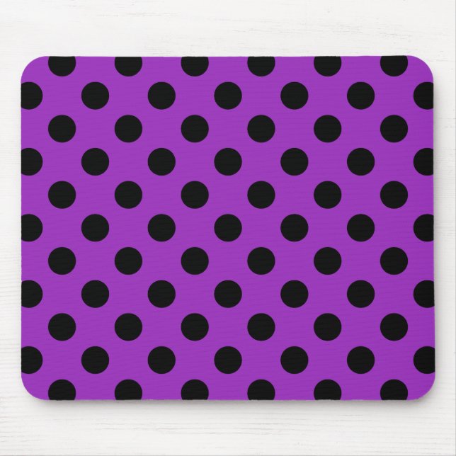 Black polka dots on purple mouse pad (Front)