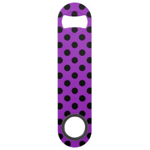 Black polka dots on purple speed bottle opener