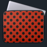 Black polka dots on red laptop sleeve<br><div class="desc">Black polka dots on red</div>