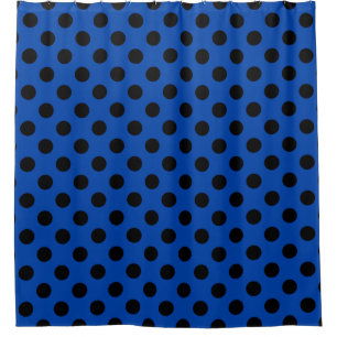 Black polka dots on royal blue
