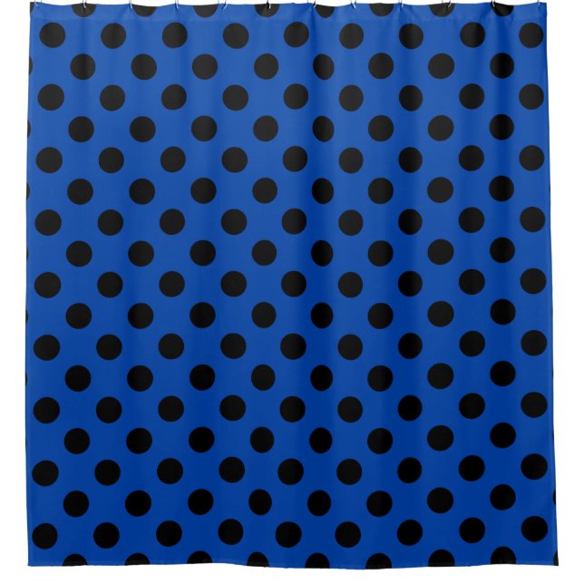 Black polka dots on royal blue (Front)
