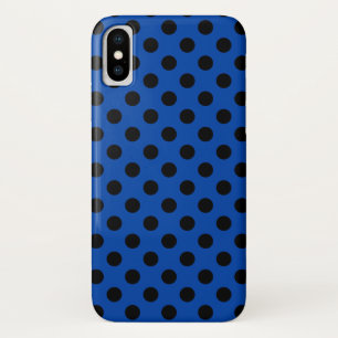 Black polka dots on royal blue Case-Mate iPhone case