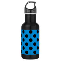 Black polka dots on sky blue