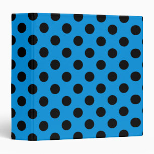 Black polka dots on sky blue binder