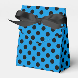 Black polka dots on sky blue favor box