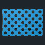 Black polka dots on sky blue kitchen towel<br><div class="desc">Black polka dots on sky blue</div>