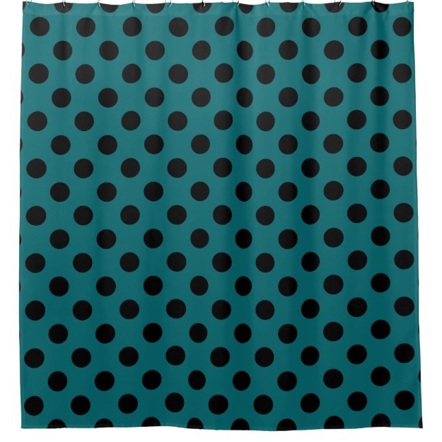 Black polka dots on teal (Front)