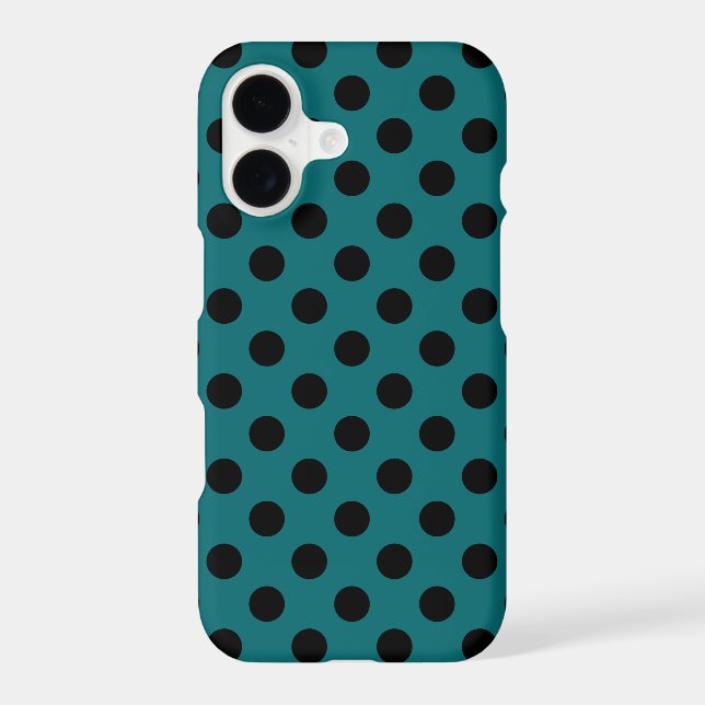 Black polka dots on teal (Back)
