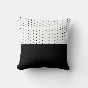Black polka dots on Throw Pillow