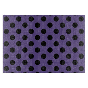 Black polka dots on ultra violet cutting board