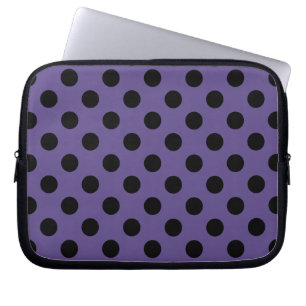 Black polka dots on ultra violet laptop sleeve