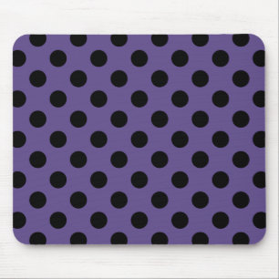 Black polka dots on ultra violet mouse pad