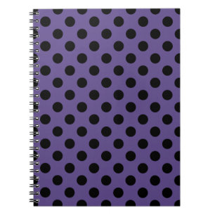 Black polka dots on ultra violet notebook