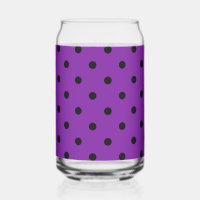 Black Polka Dots on Violet Purple