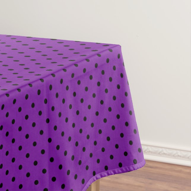 Black Polka Dots on Violet Purple Tablecloth (In Situ)