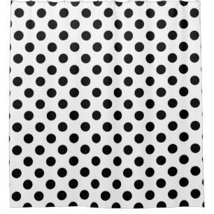 Black polka dots on white