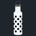 Black polka dots on white 710 ml water bottle<br><div class="desc">Black polka dots on white</div>