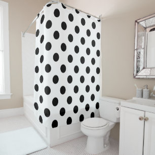 Black Polka Dots on White Background