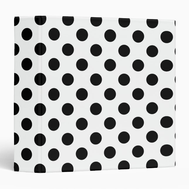 Black polka dots on white binder (Front/Spine)