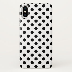 Black polka dots on white iPhone x case