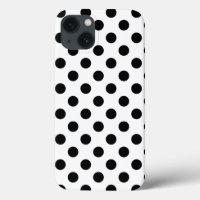 Black polka dots on white Case-Mate iPhone case