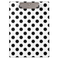 Black polka dots on white