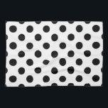 Black polka dots on white kitchen towel<br><div class="desc">Black polka dots on white</div>