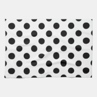 Black polka dots on white