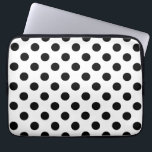 Black polka dots on white laptop sleeve<br><div class="desc">Black polka dots on white</div>