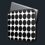Black Polka Dots on White Laptop Sleeve<br><div class="desc">Bold black polka dots on a white background. The geometric pattern was created from scratch. 

 

 Digitally created image. 
 Copyright © 2013 Claire E. Skinner. All rights reserved.</div>