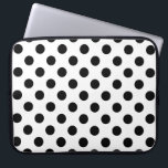 Black polka dots on white laptop sleeve<br><div class="desc">Black polka dots on white</div>