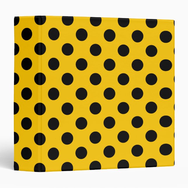 Black polka dots on yellow binder (Front/Spine)
