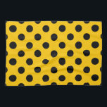 Black polka dots on yellow kitchen towel<br><div class="desc">Black polka dots on yellow</div>