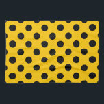 Black polka dots on yellow kitchen towel<br><div class="desc">Black polka dots on yellow</div>